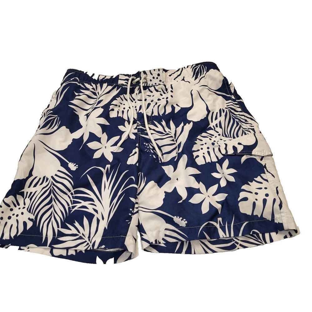 Sonoma Goods for Life Men's Large Swim Trunks Hawaiian Blue White Faux Fly Beach - Picture 2 of 14